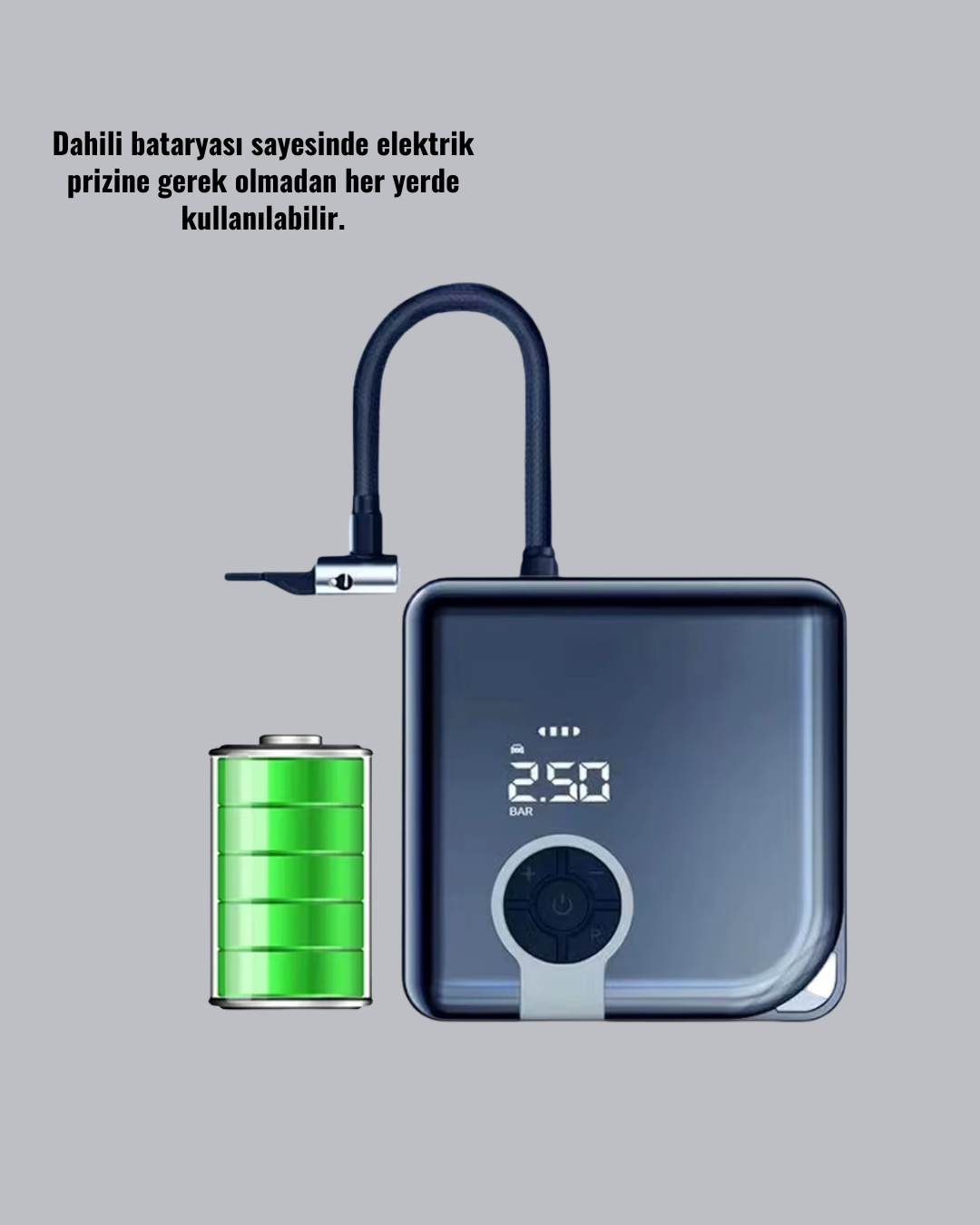 Çok Fonksiyonlu Akıllı Lastik Şişirme Cihazı - Görsel 4