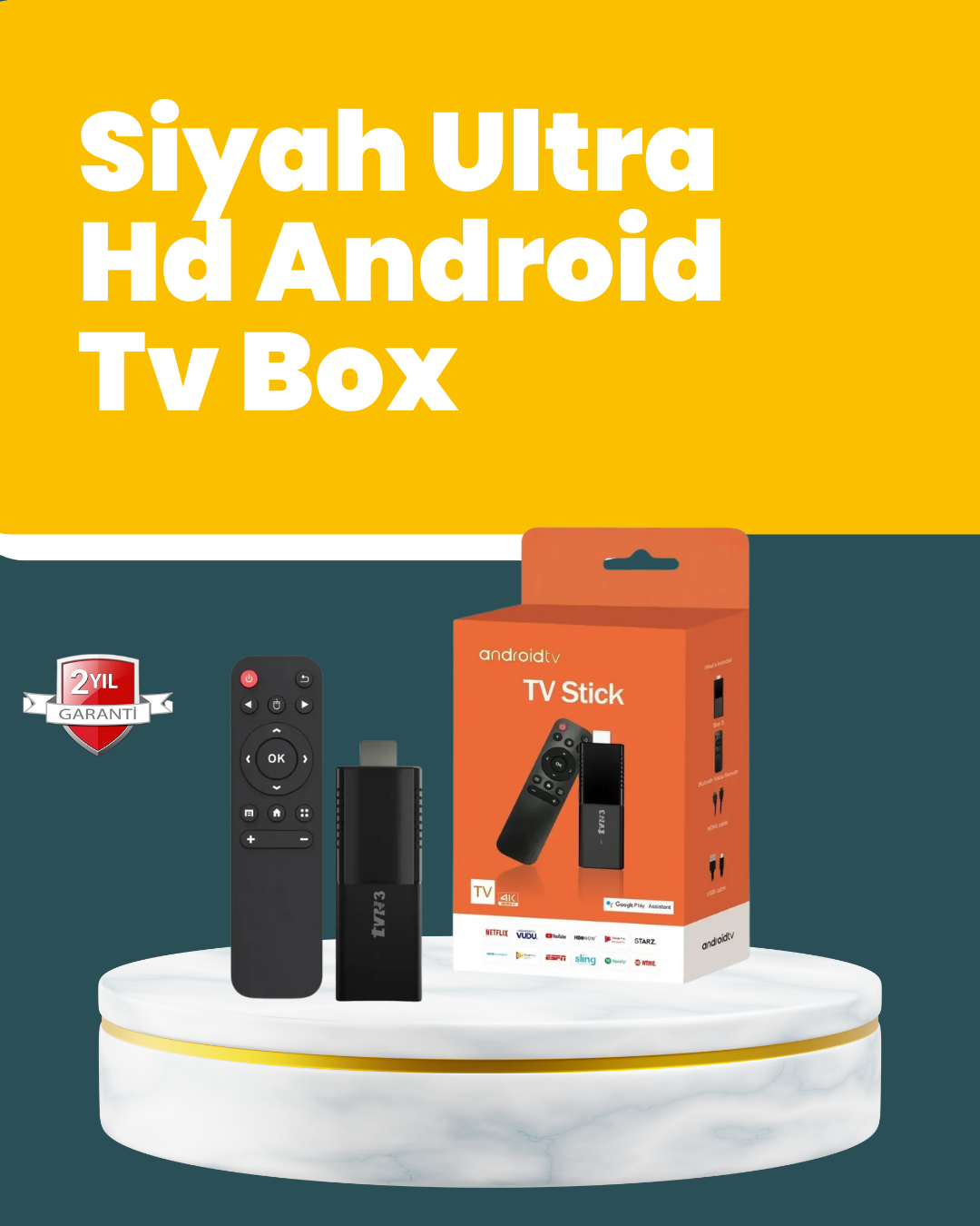 Android TV Stick WiFi ve Bluetooth Bağlantılı