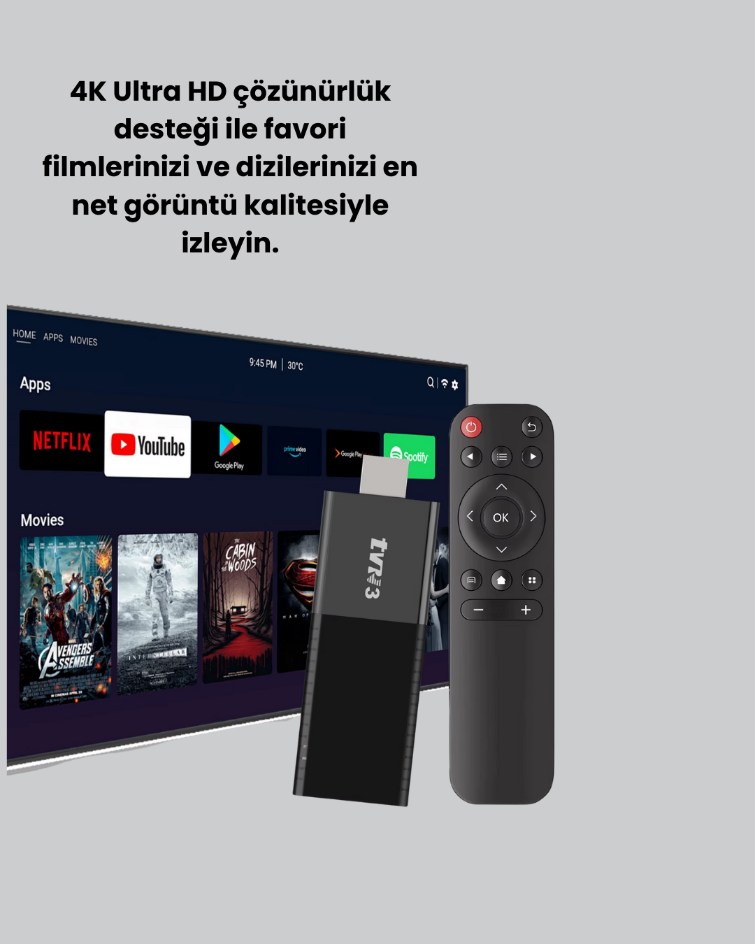 Android TV Stick WiFi ve Bluetooth Bağlantılı - Görsel 3