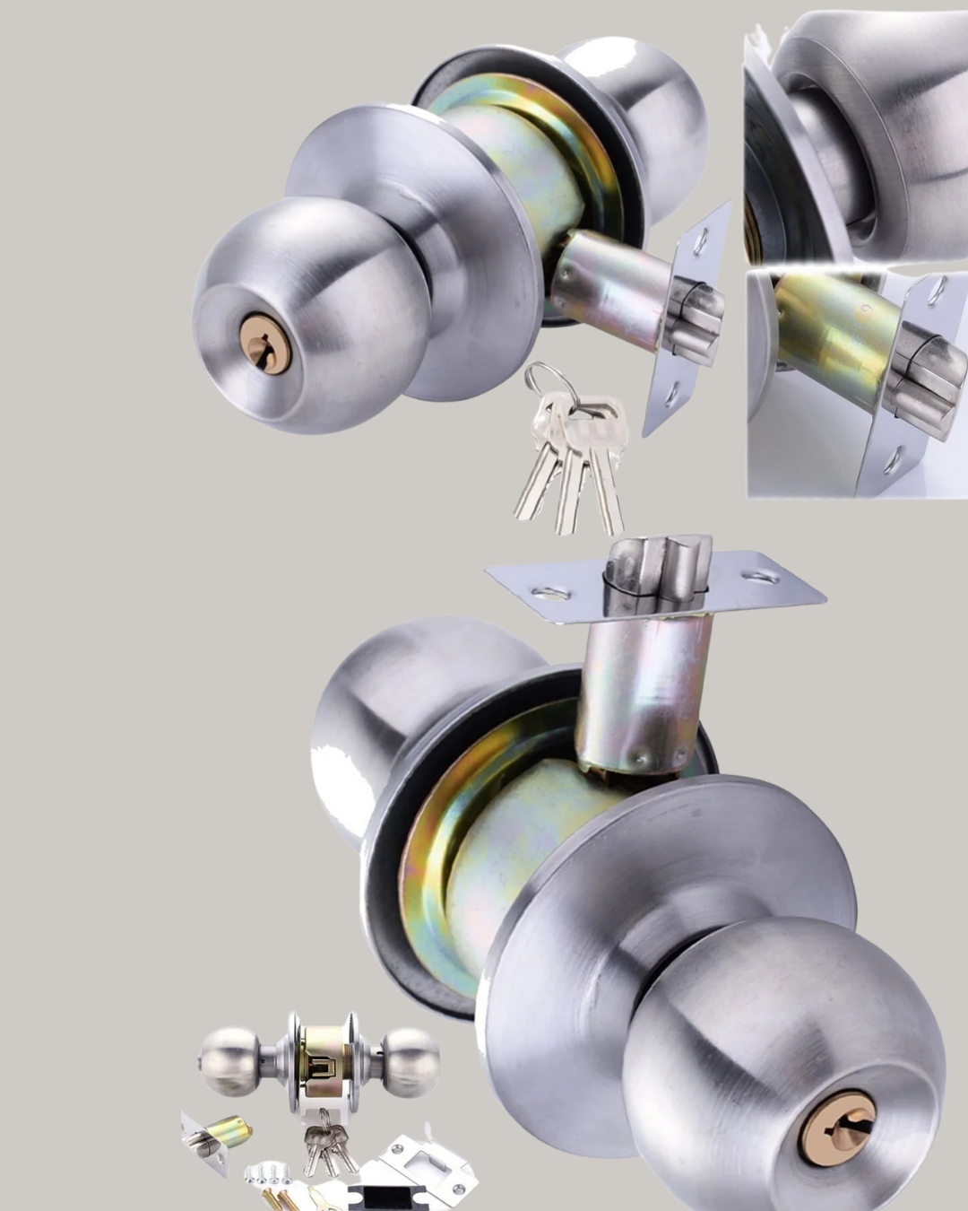 Estetik Güvenli Topuzlu Kapı Kilidi - Görsel 3