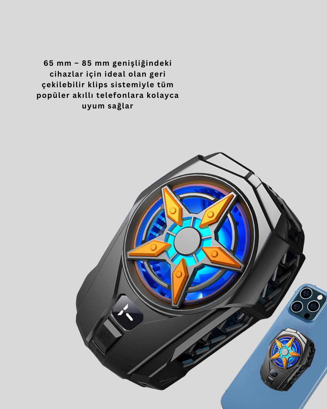 Oyunlar İçin Güçlü Telefon Soğutucu Fan Dijital Ekranlı - Görsel 3