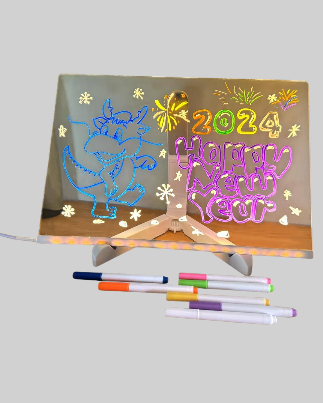 USB Bağlantılı LED Akrilik Çizim ve Not Tahtası - Görsel 4