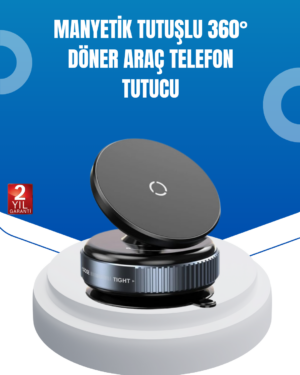 Evrensel Manyetik Araç Telefon Tutucu 360° Döner Başlık