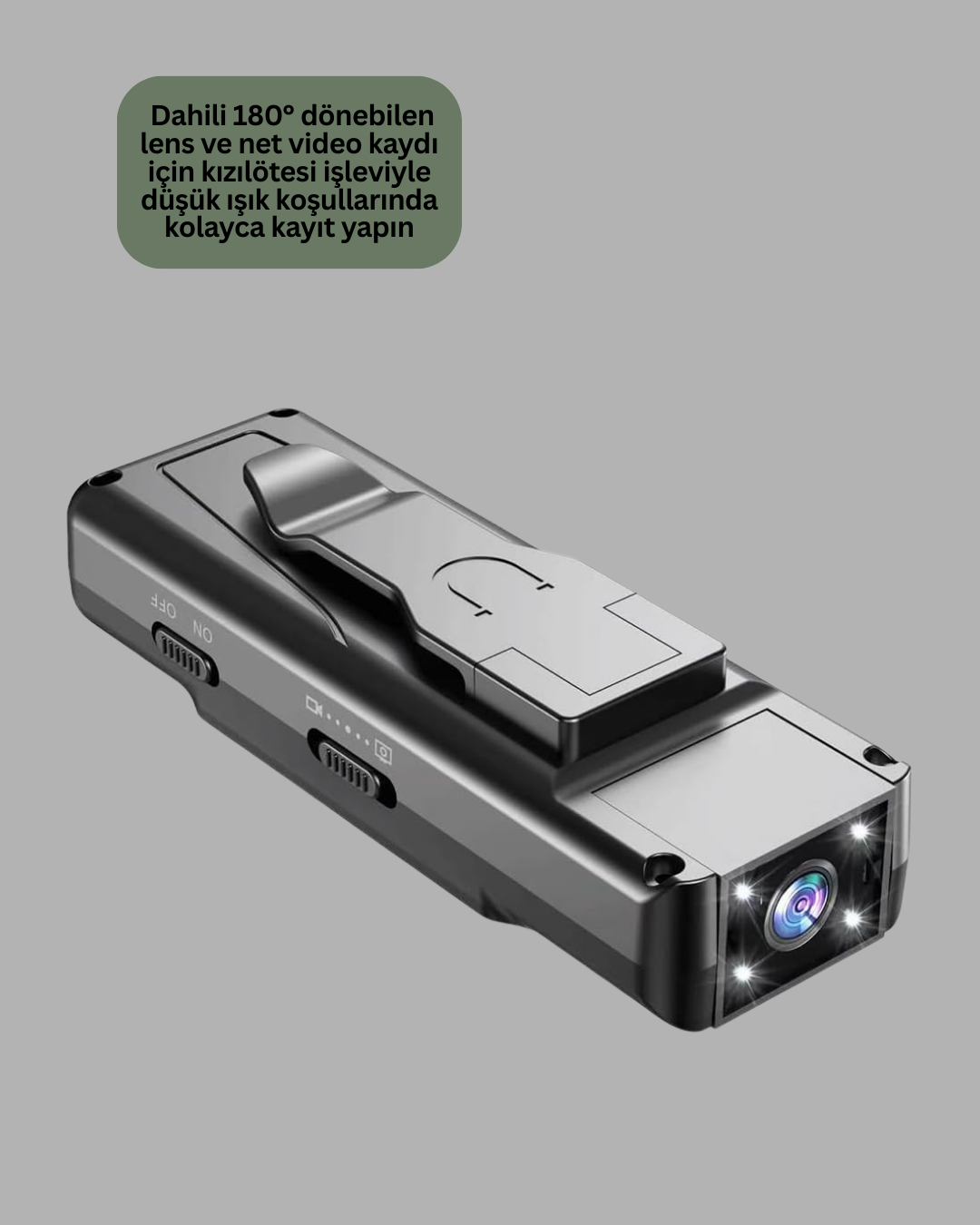 Taşınabilir Full HD Mini Kamera TFT Ekranlı - Görsel 3