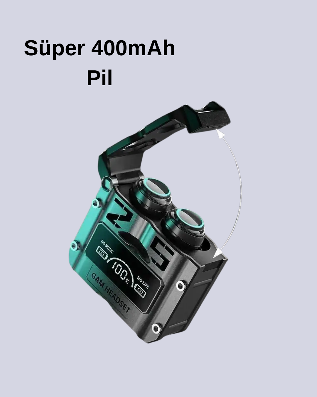 Yüksek Ses Kaliteli Kablosuz Bluetooth Kulaklık Suya Dayanıklı - Görsel 5