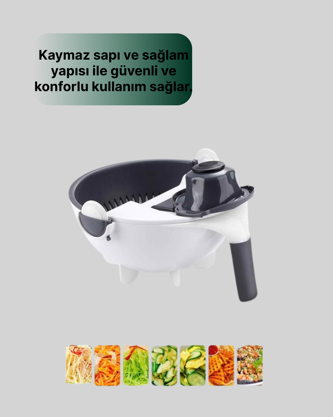 Çok Fonksiyonlu Dilimleyici ve Süzgeçli Mutfak Aparatı - Görsel 4