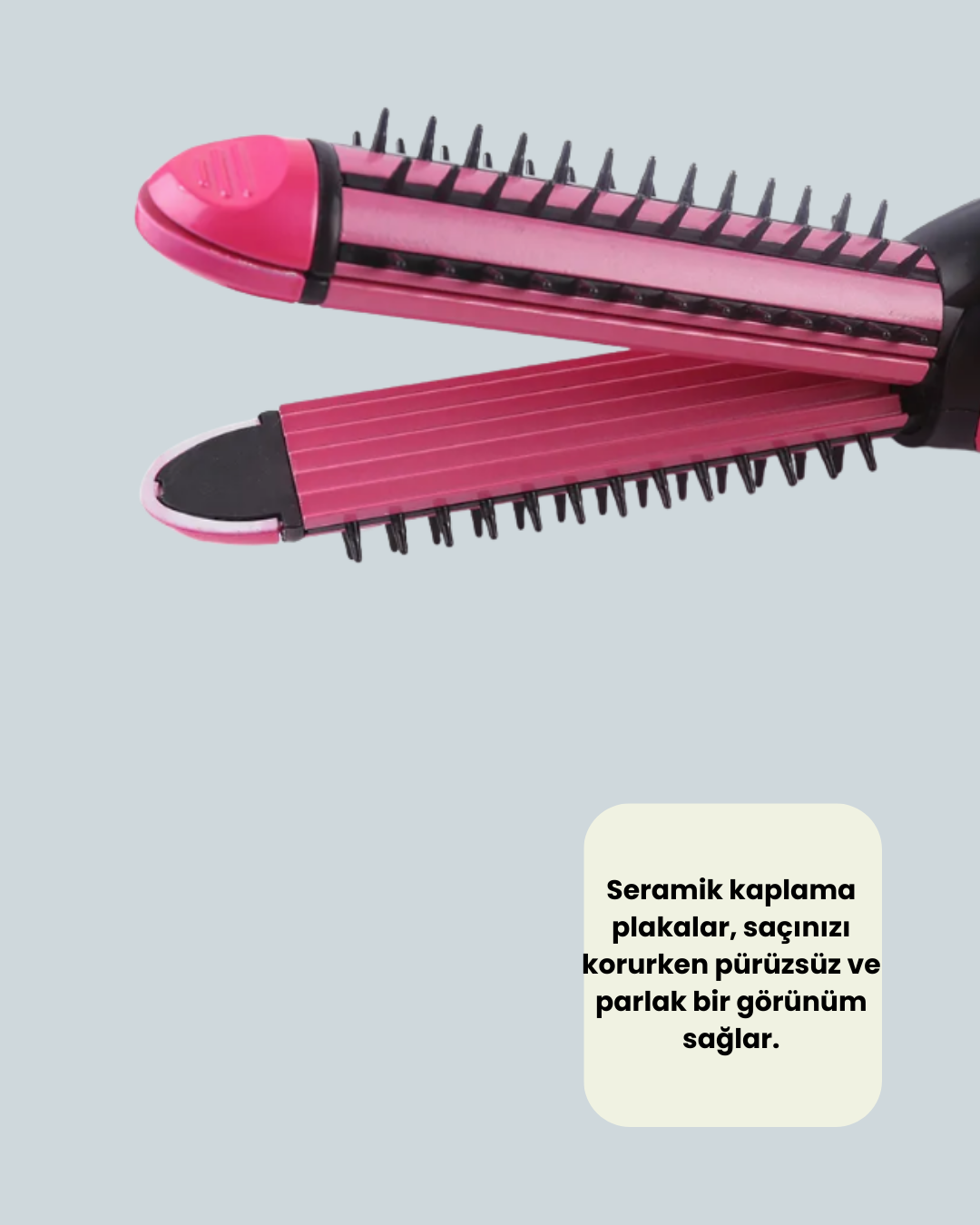 Hızlı Isınan Saç Maşası ve Düzleştirici | Çift Fonksiyonlu - Görsel 3
