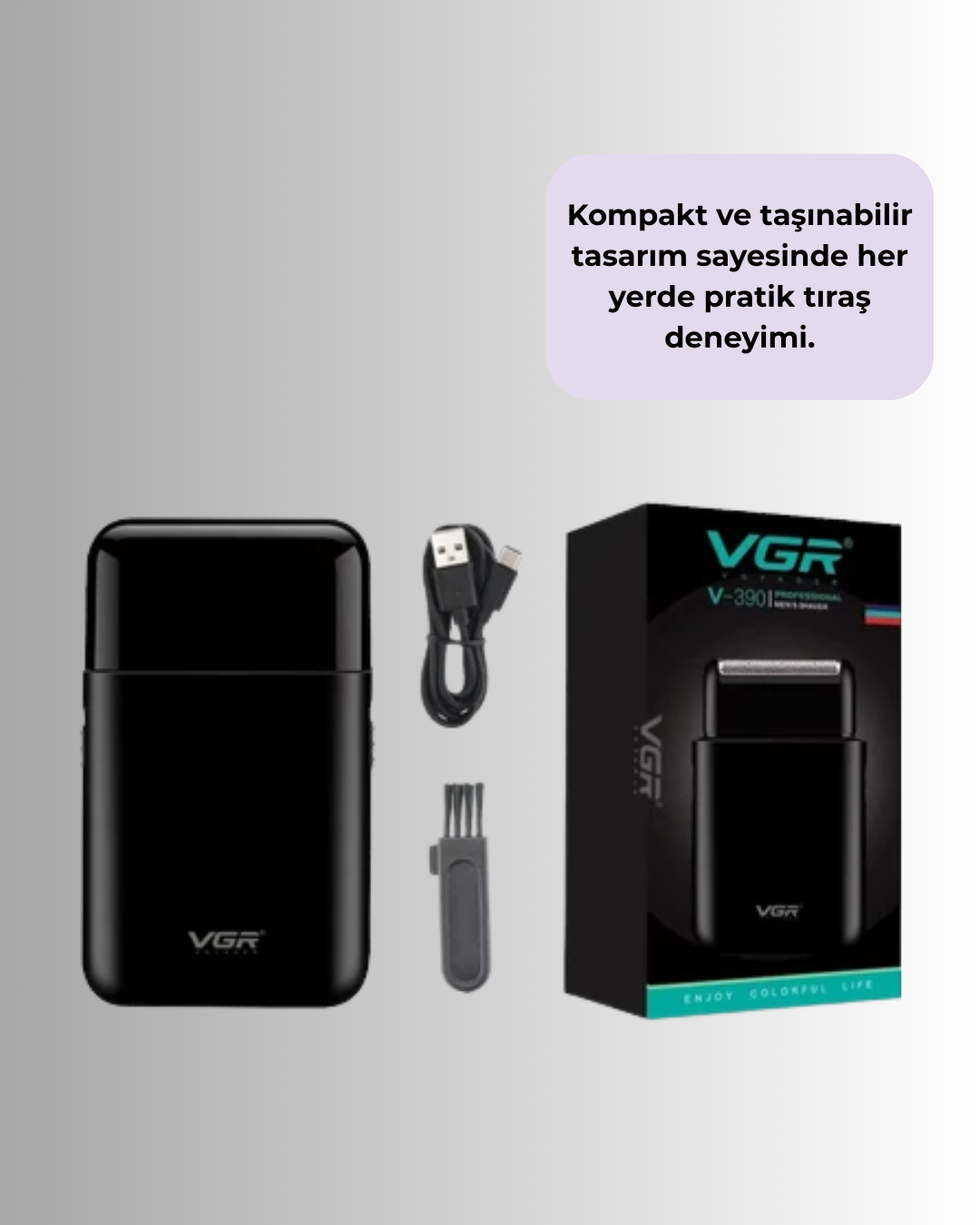 Kart Tasarımlı Şarjlı Tıraş Makinesi | 2 Başlıklı Hassas Kesim - Görsel 2