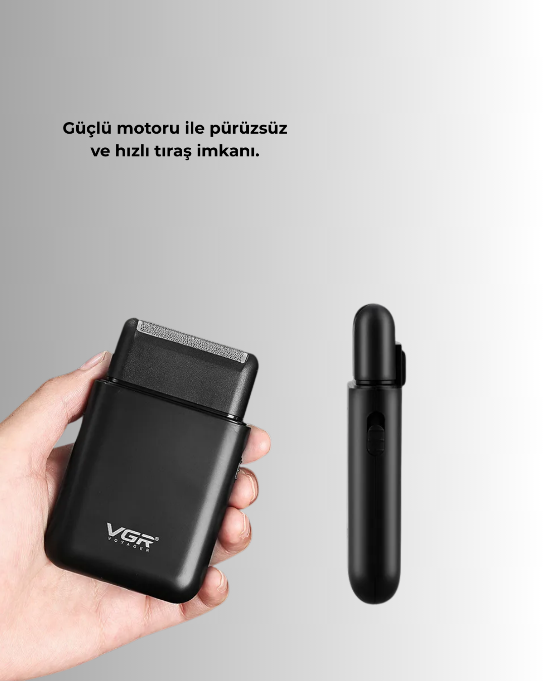 Kart Tasarımlı Şarjlı Tıraş Makinesi | 2 Başlıklı Hassas Kesim - Görsel 3