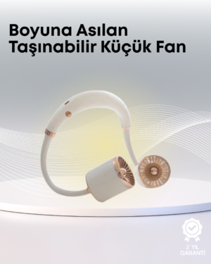 Yazlık Taşınabilir Sessiz Boyun Fanı 3 Kademe Hız Ayarlı