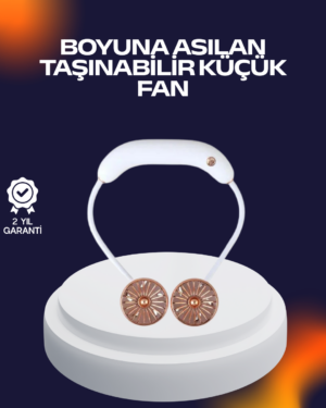 USB Şarjlı Katlanabilir Mini Boyun Fanı 1–3 Saat Kullanım