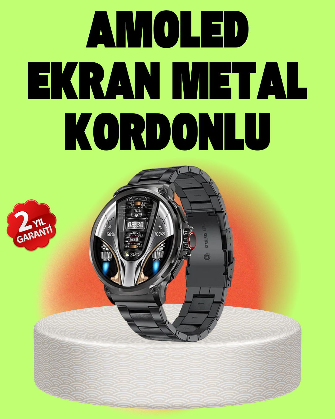 SW80 Akıllı Saat 1.93″ Ultra HD Ekran 700 mAh Batarya 3 Kordon