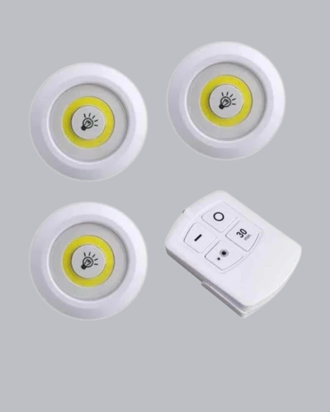 Uzaktan Kumanda İle Kontrol Edilebilen Yapışkanlı 3 Lü Kablosuz Led Spot Lamba - Görsel 4