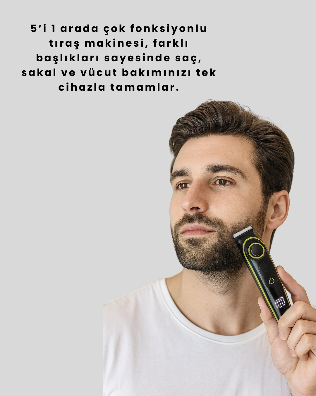 Şarjlı Sessiz Çalışan Saç ve Sakal Şekillendirici Profesyonel Erkek Tıraş Makinesi - Görsel 2