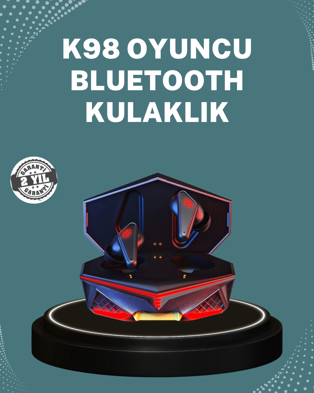 Bluetooth 5.0 Kablosuz Gaming Kulaklık Ergonomik Tasarım