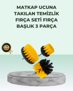 Matkap Uyumlu Temizlik Fırçası Seti 3’lü Çok Amaçlı