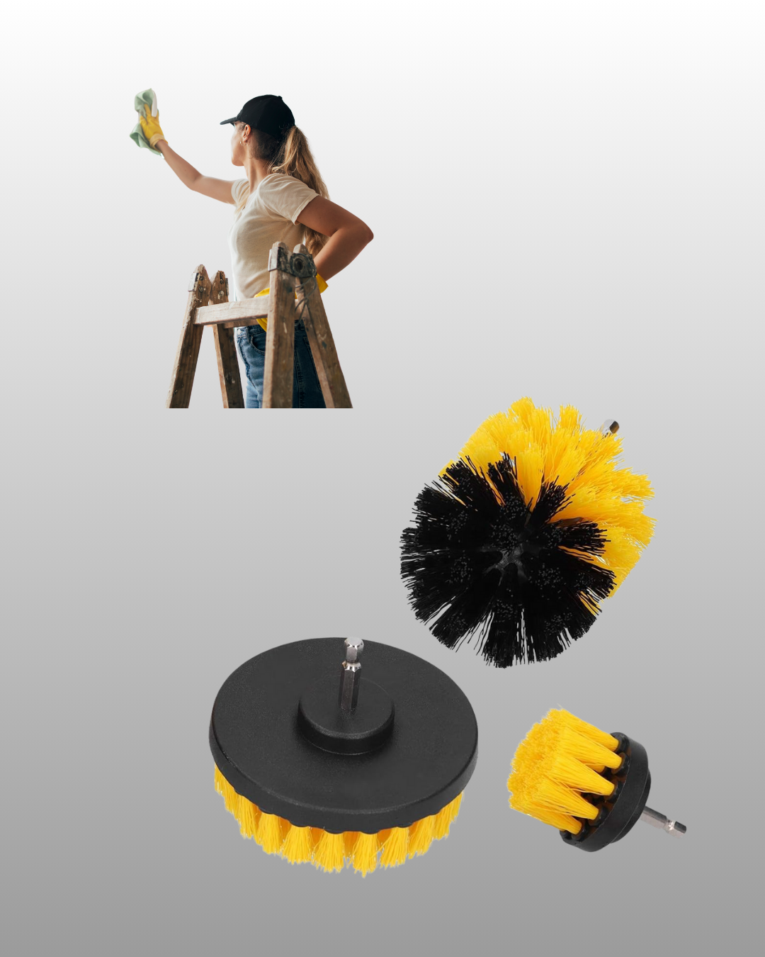 Matkap Uyumlu Temizlik Fırçası Seti 3’lü Çok Amaçlı - Görsel 4