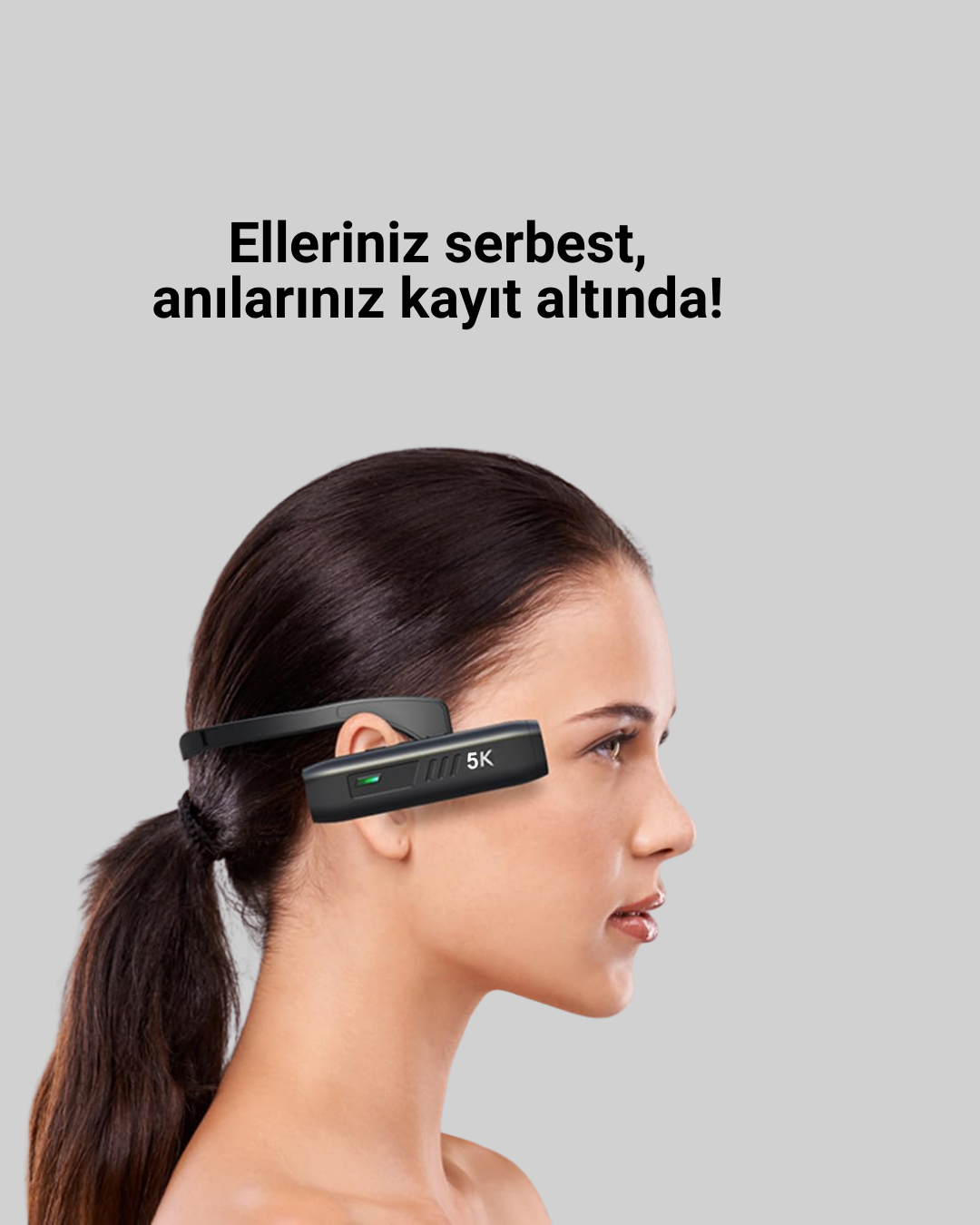 Başa Takılabilir 5K Spor ve Vlog Kamerası - Görsel 2