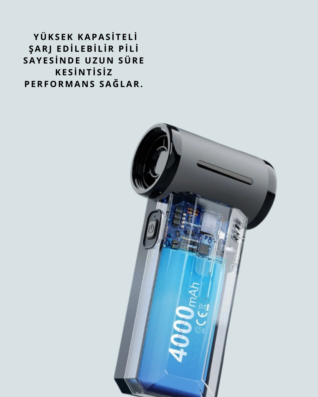 Yüksek Hızlı Kablosuz El Tipi Hava Üfleme Temizlik Cihazı - Görsel 3