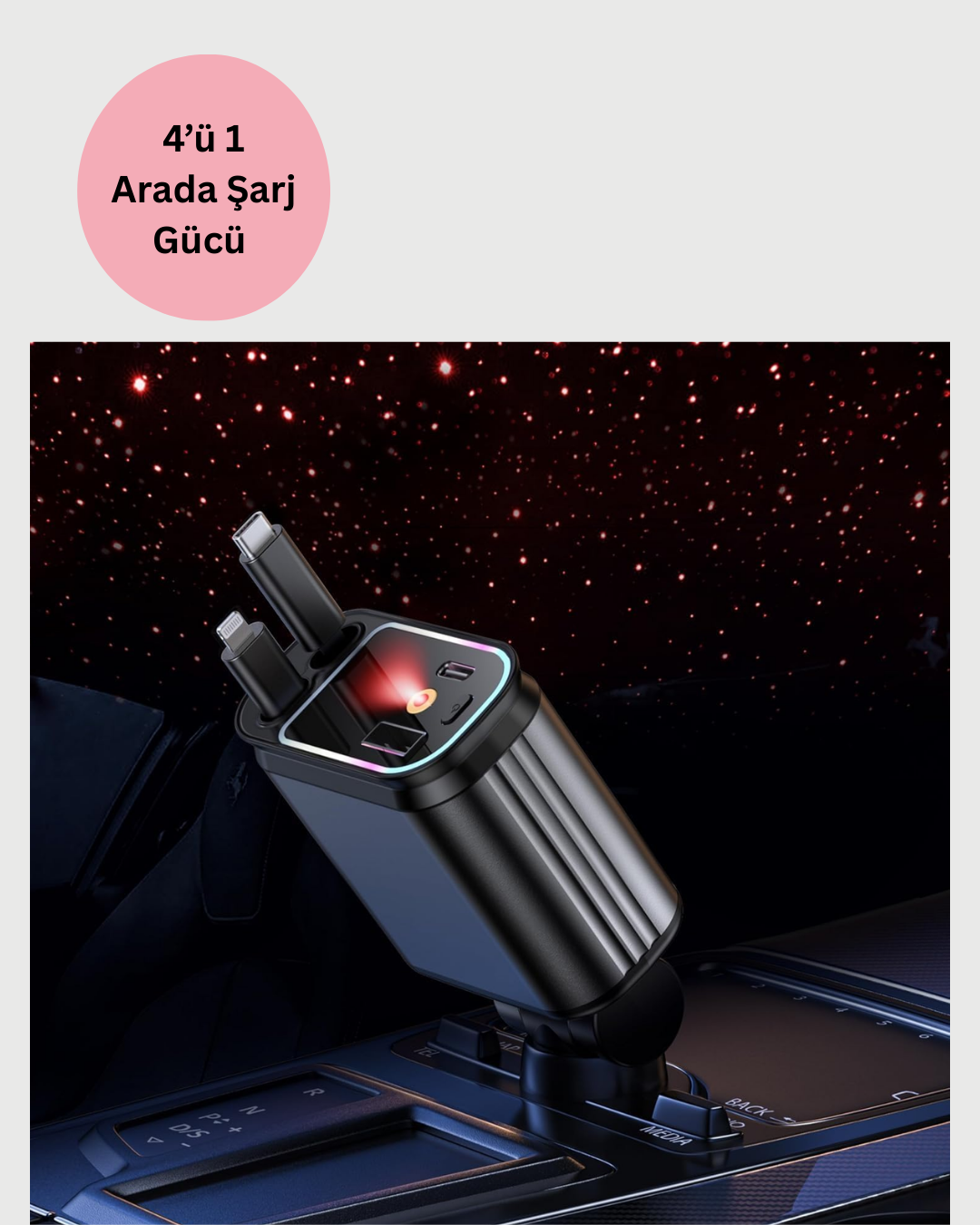 BMW Mercedes Audi Volkswagen Araçlar için 4’ü 1 Arada Hızlı Şarj Cihazı - Görsel 3