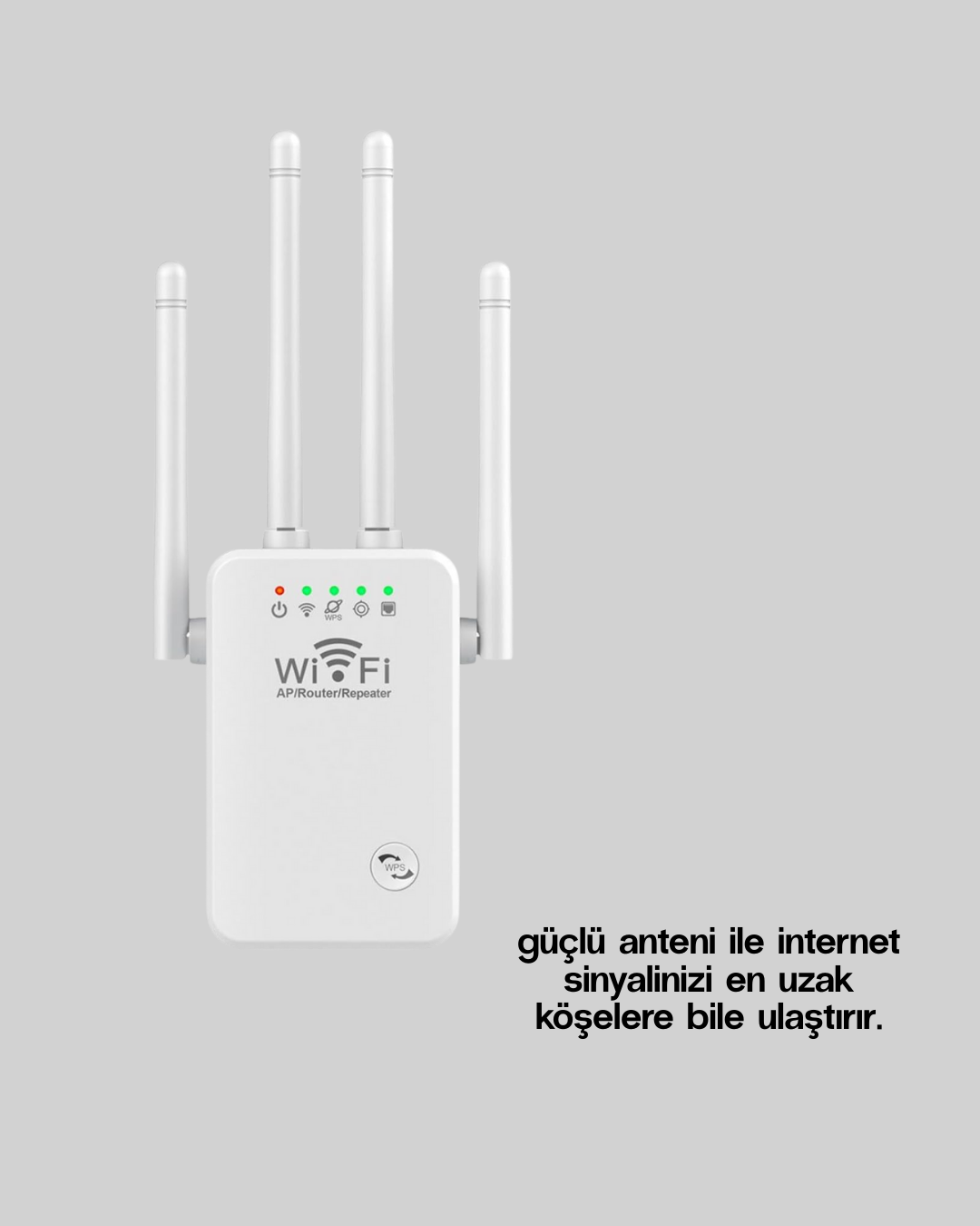 Yüksek Hızlı Parazit Önleyici WiFi Repeater Router - Görsel 4
