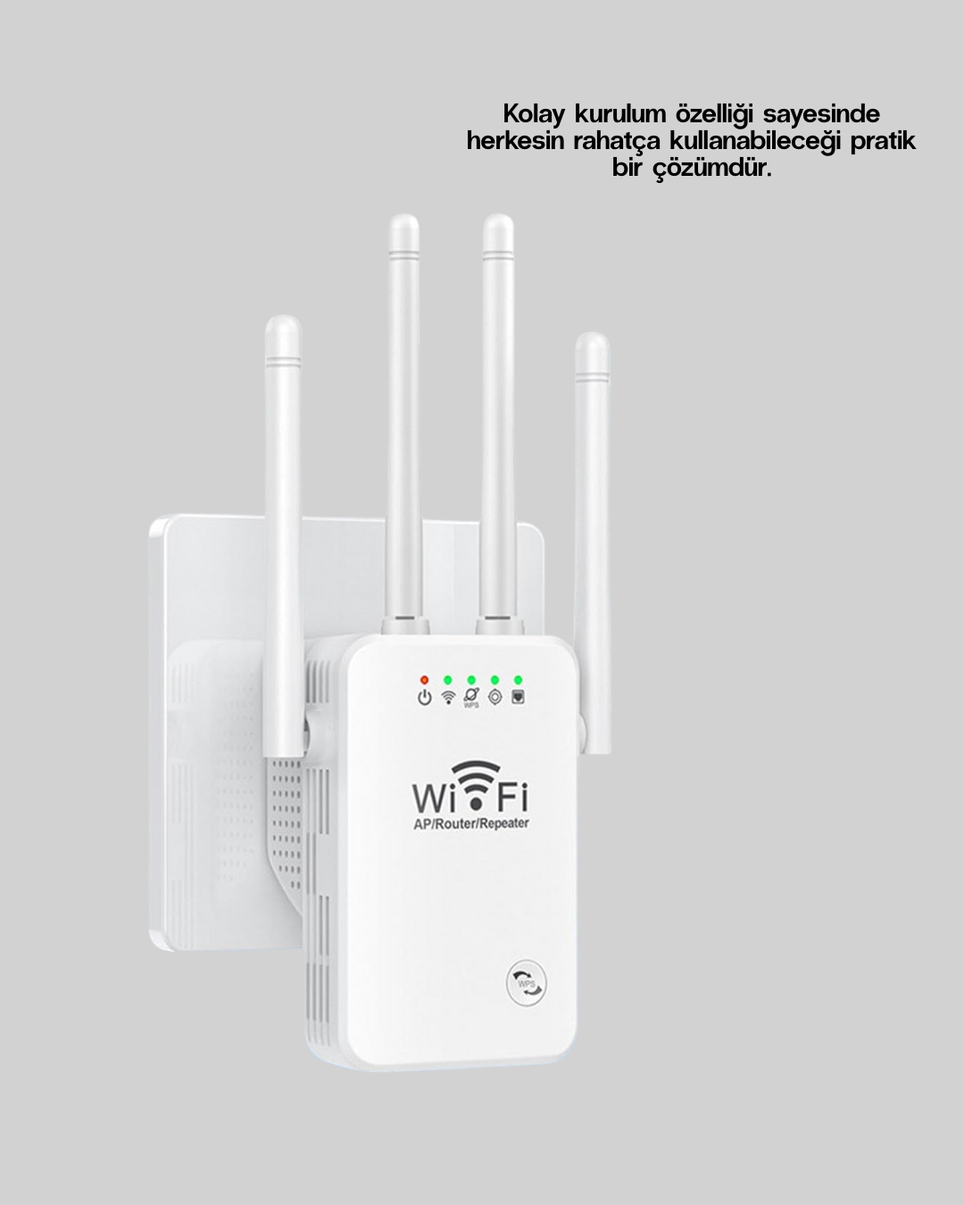 Yüksek Hızlı Parazit Önleyici WiFi Repeater Router - Görsel 5