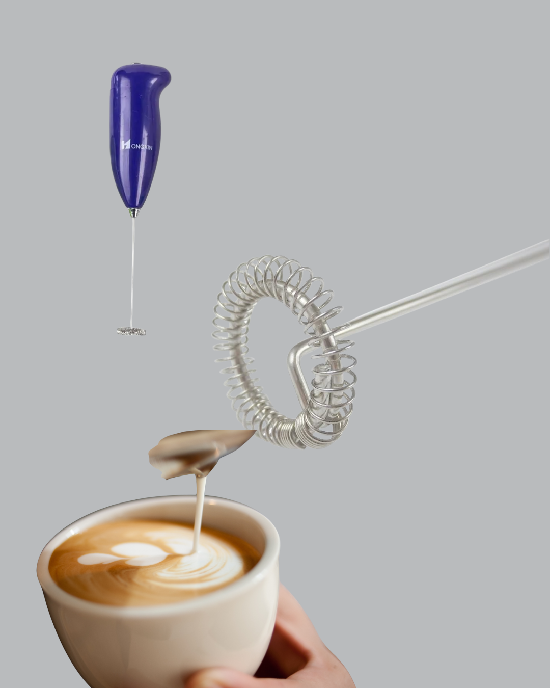 Mini Pilli Portatif Karıştırıcı – Cappuccino Latte Frappe ve Kahve Köpürtücü - Görsel 5