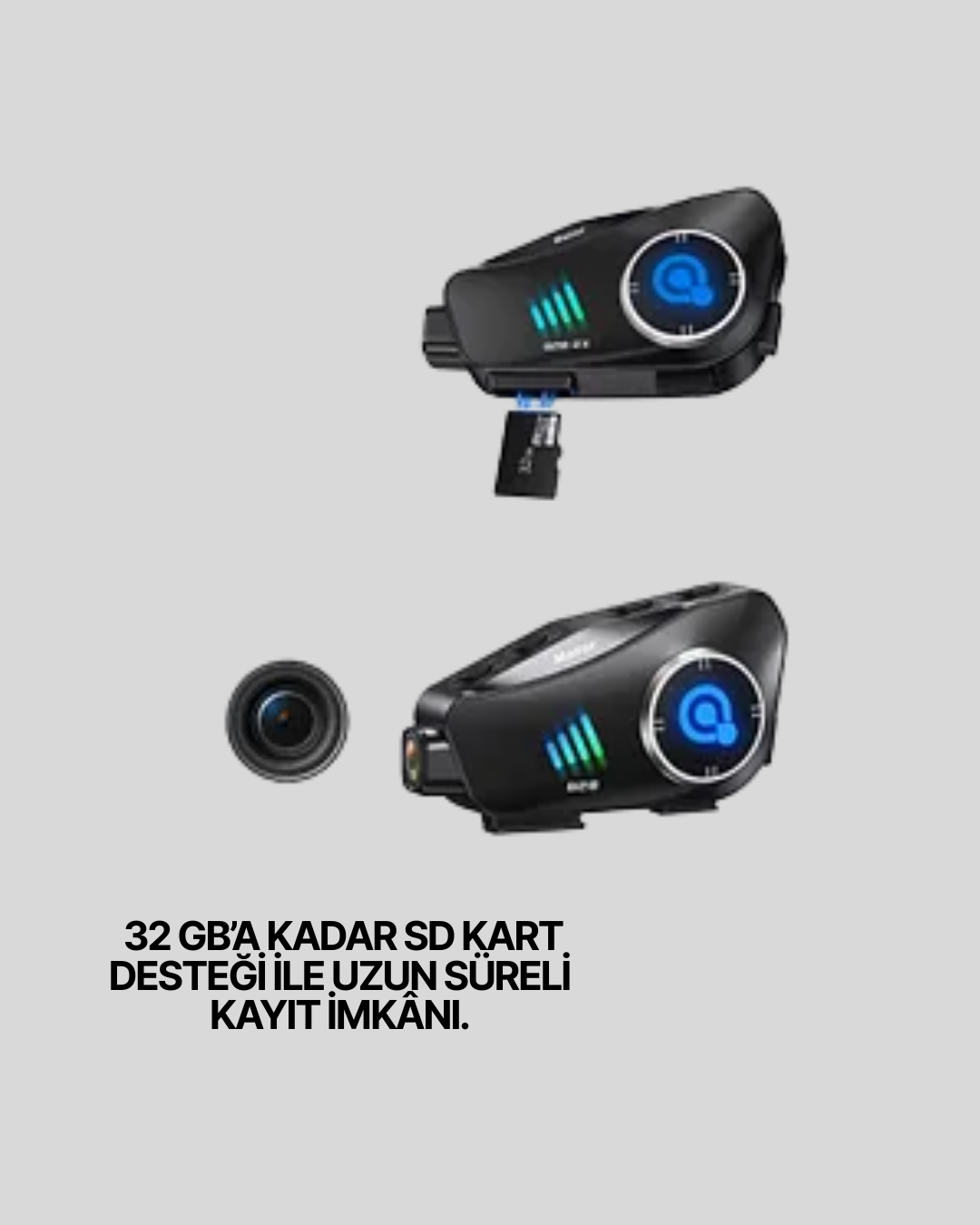 Q28 Kameralı Motosiklet Kask Kulaklık Bluetooth 5.3 Su Geçirmez 1080P HD - Görsel 5