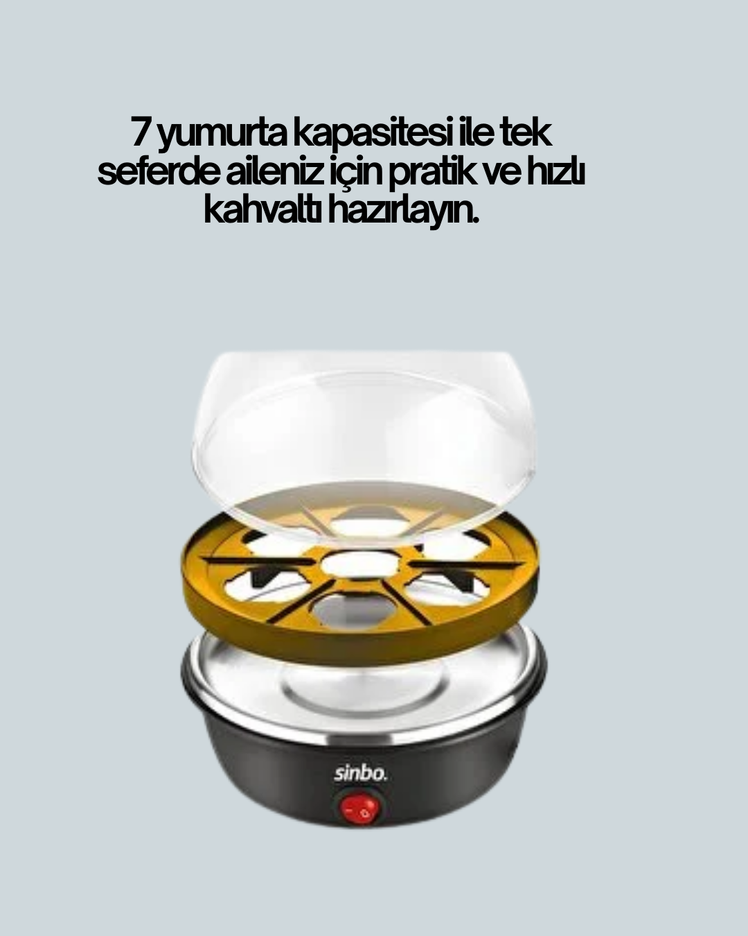 Elektrikli Yumurta Pişirme Makinesi 7 Yumurta Kapasiteli - Görsel 2