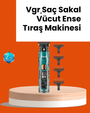 VGR V-695 Şarjlı Saç Sakal Tıraş Makinesi 2600mAh Batarya ve Kılavuz Taraklı