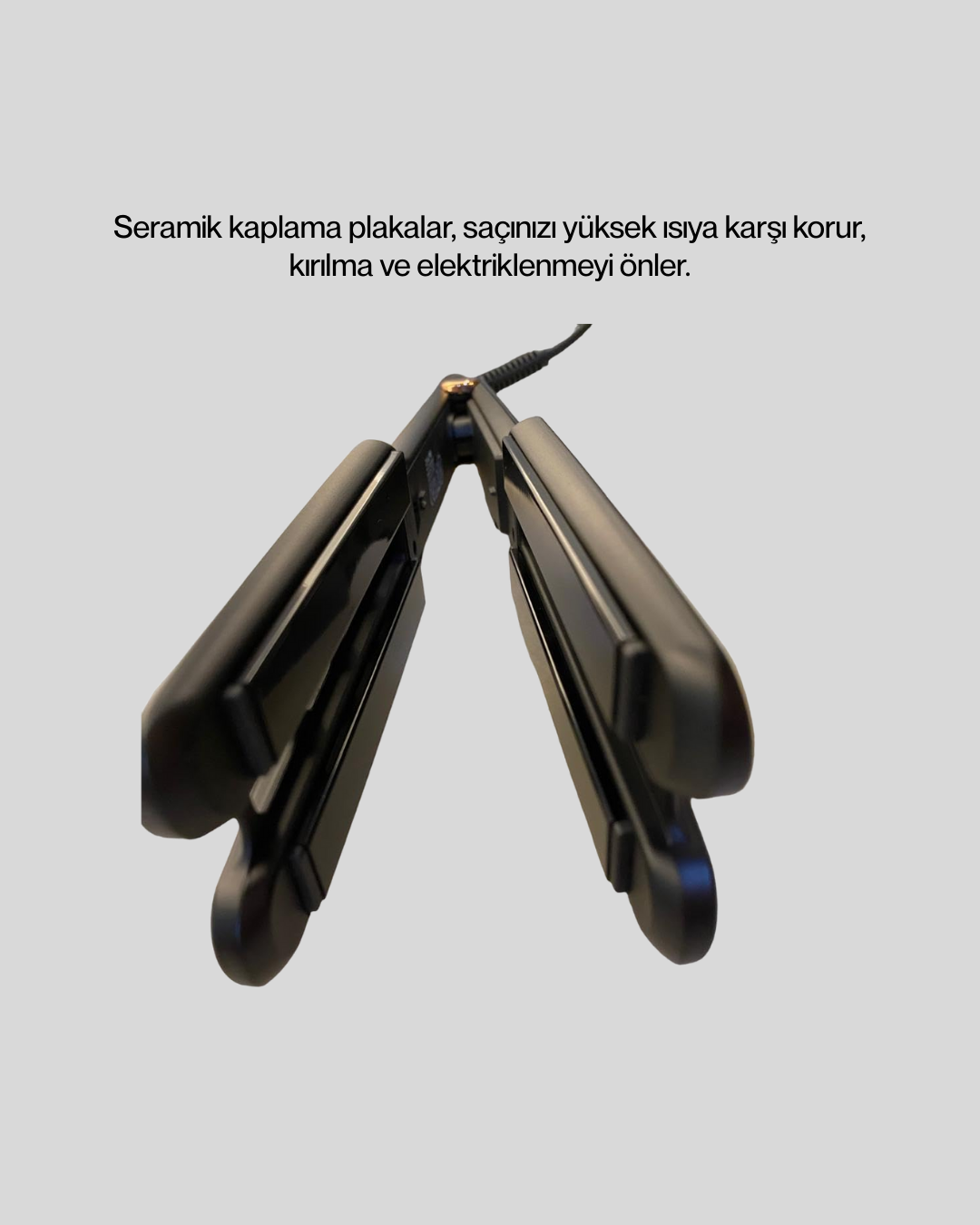Saç Düzleştirici Seramik Plakalı 230C Hızlı Isınma 360° Kablo - Görsel 3