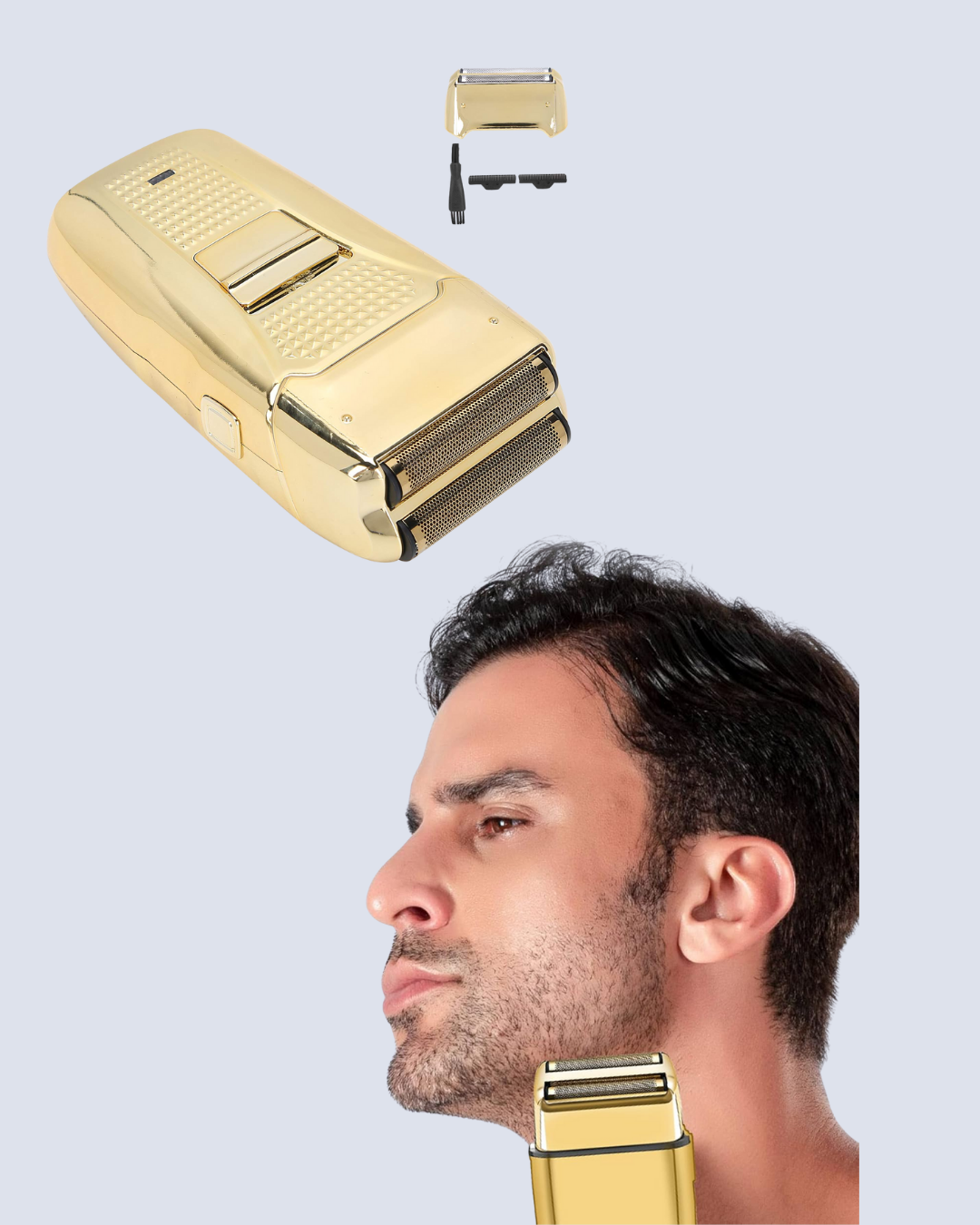 Altın Kaplama Kablolu Erkek Tıraş Makinesi Favori Aparatlı - Görsel 5