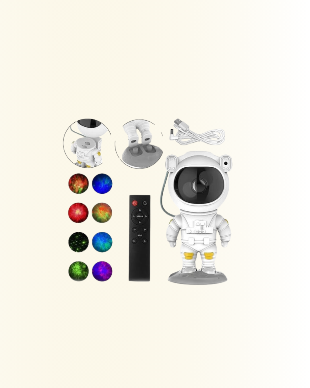 USB Güç Bağlantılı Çok Fonksiyonlu Astronot Gece Lambası - Görsel 5