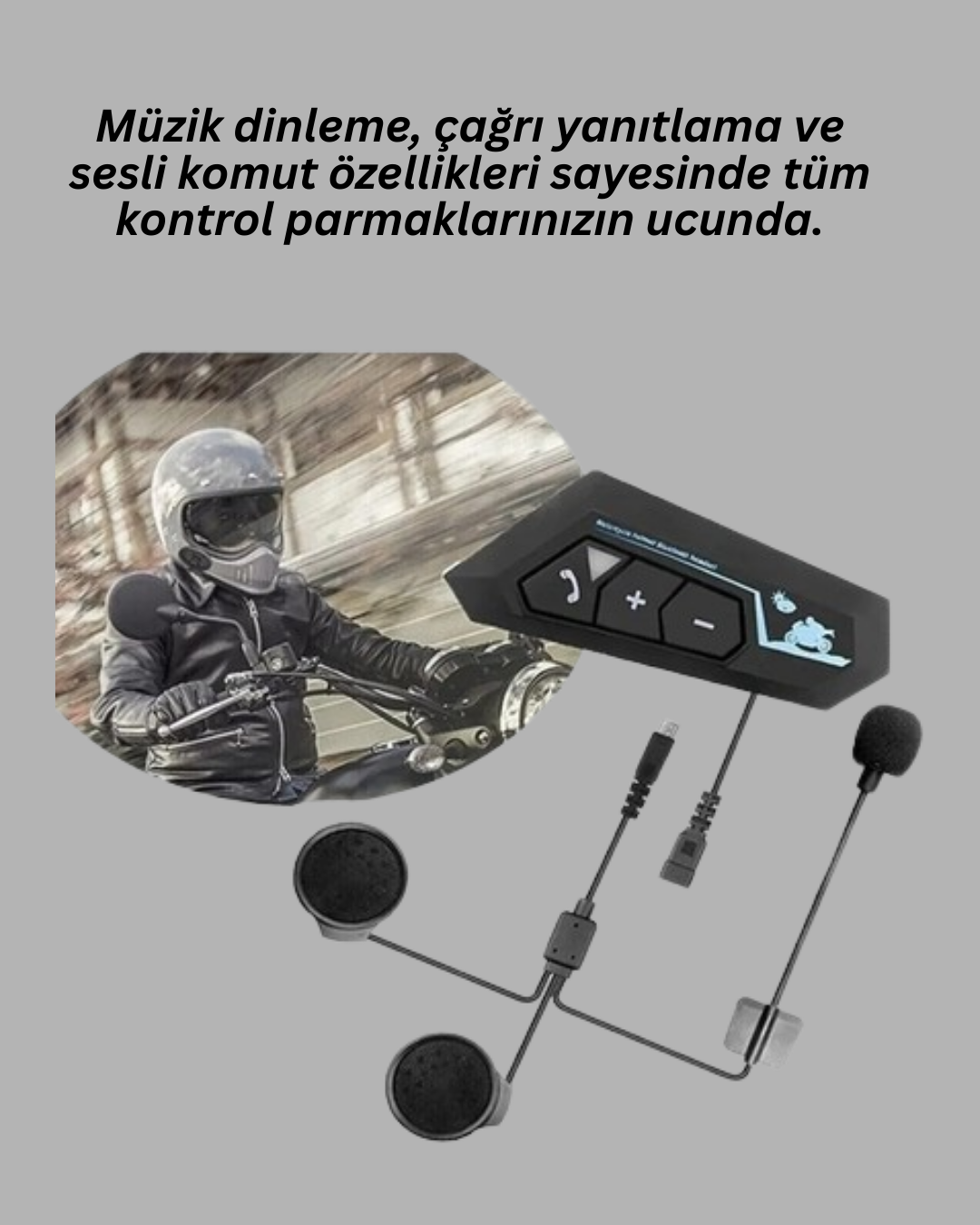 BT22 Motosiklet Kask İçi Bluetooth Kulaklık İnterkom Destekli - Görsel 3