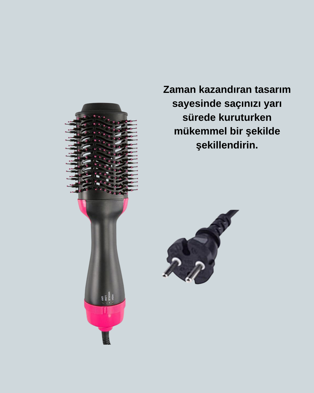 Kurutmalı Saç Şekillendirici Fönlü Fırça 1200 Watt Güç - Görsel 2