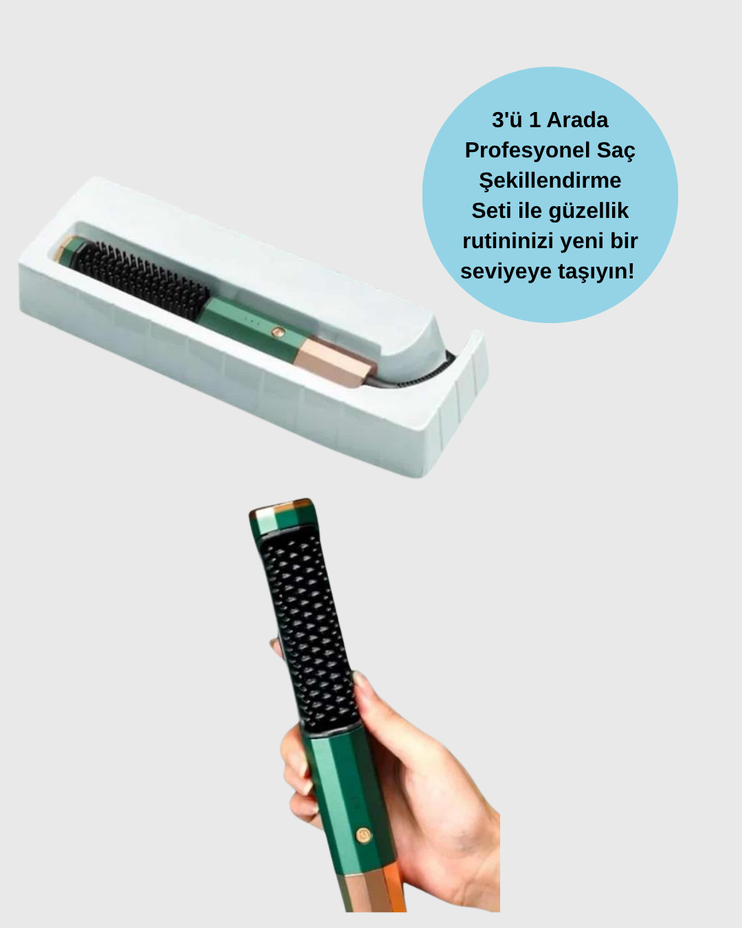 Ayarlanabilir Isı Kontrollü Saç Şekillendirme Seti – Tüm Saç Tipleri İçin Uygun - Görsel 3