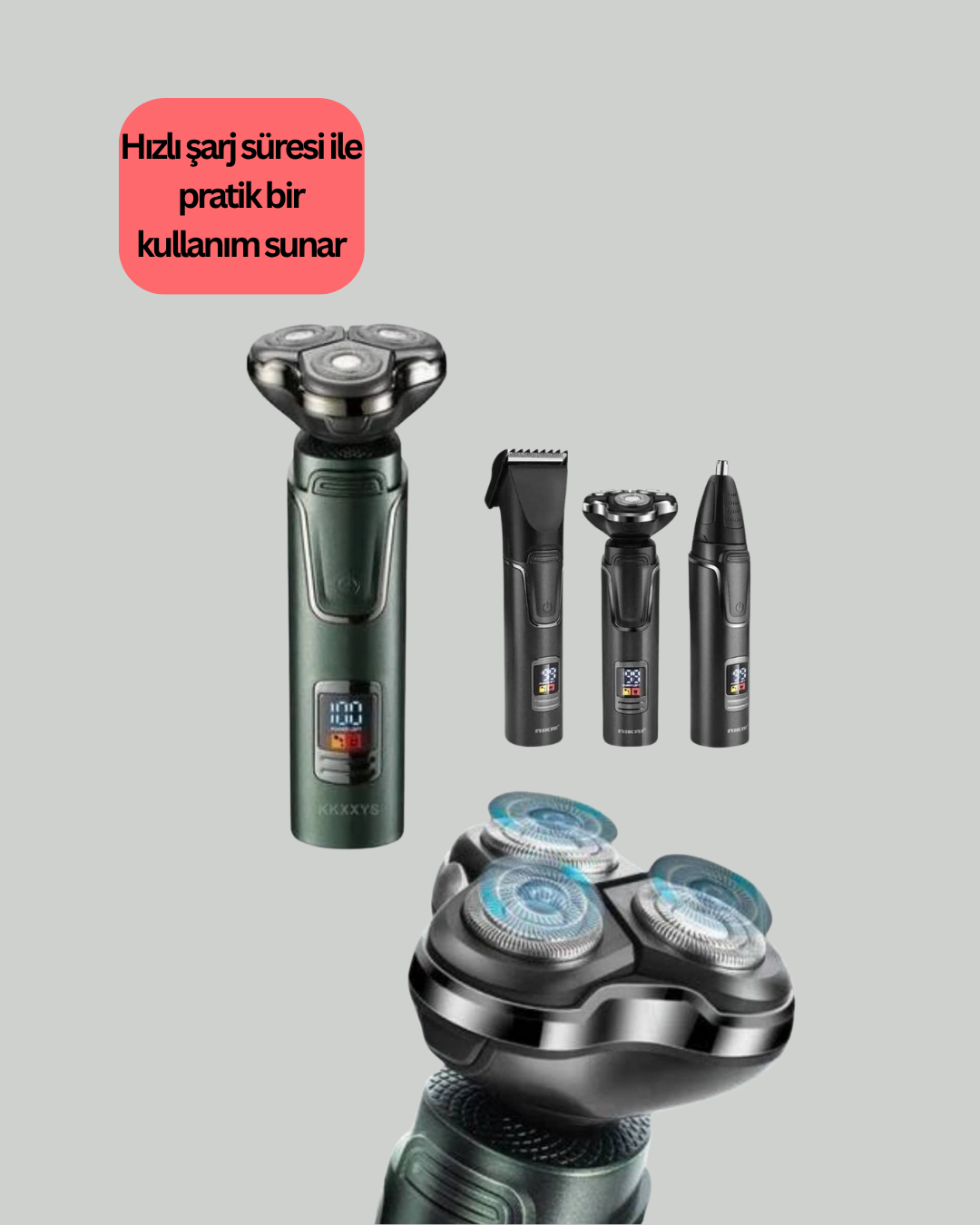 Başlıklı Şarjlı Tıraş ve Bakım Cihazı - Görsel 2