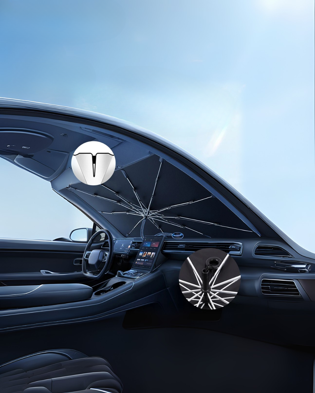 Kia Picanto Hyundai Getz VW Up! Renault Twingo Dacia Logan Uyumlu Oto Şemsiye - Görsel 4