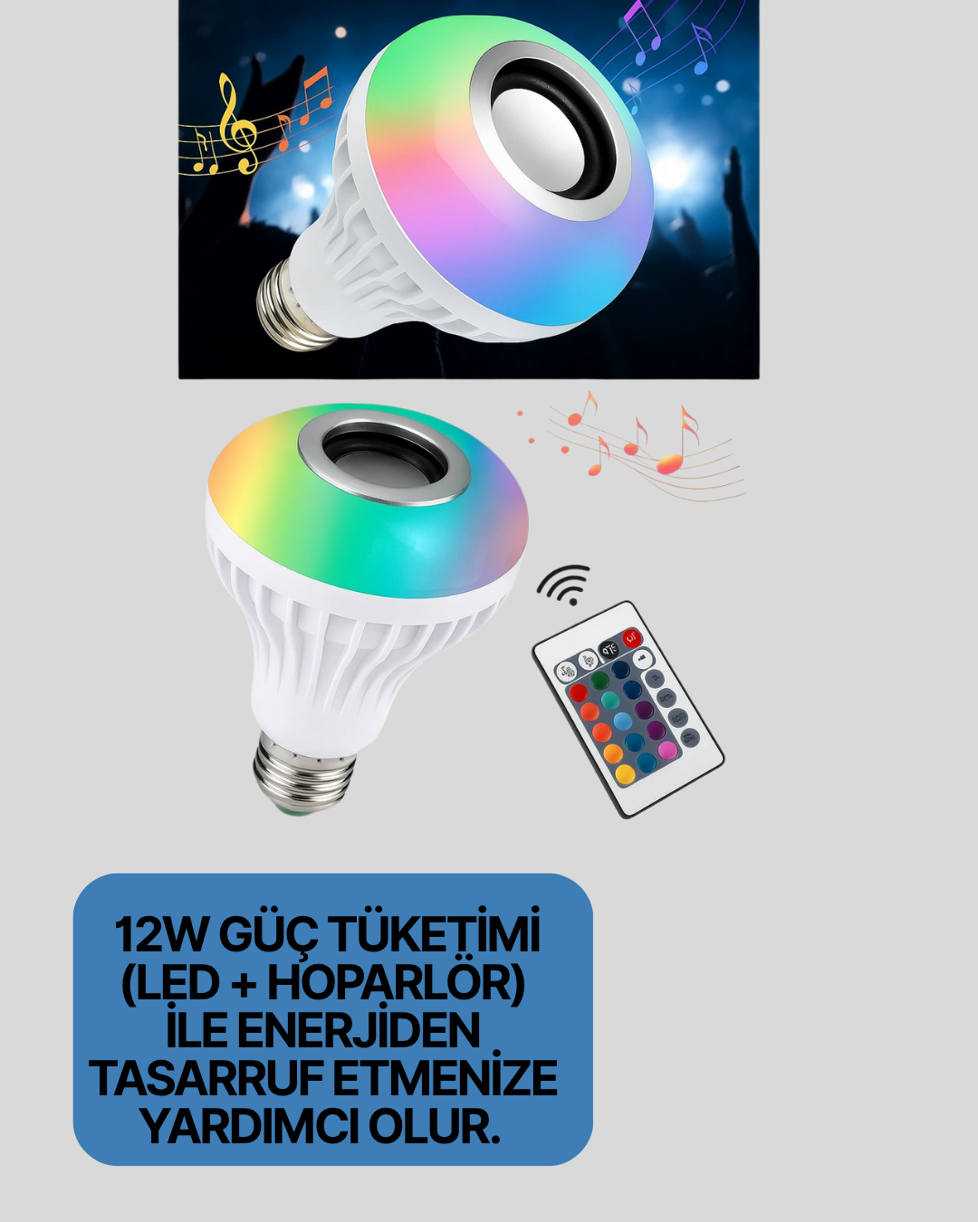Bluetooth Bağlantılı RGB LED Ampul – Şık ve Fonksiyonel - Görsel 4
