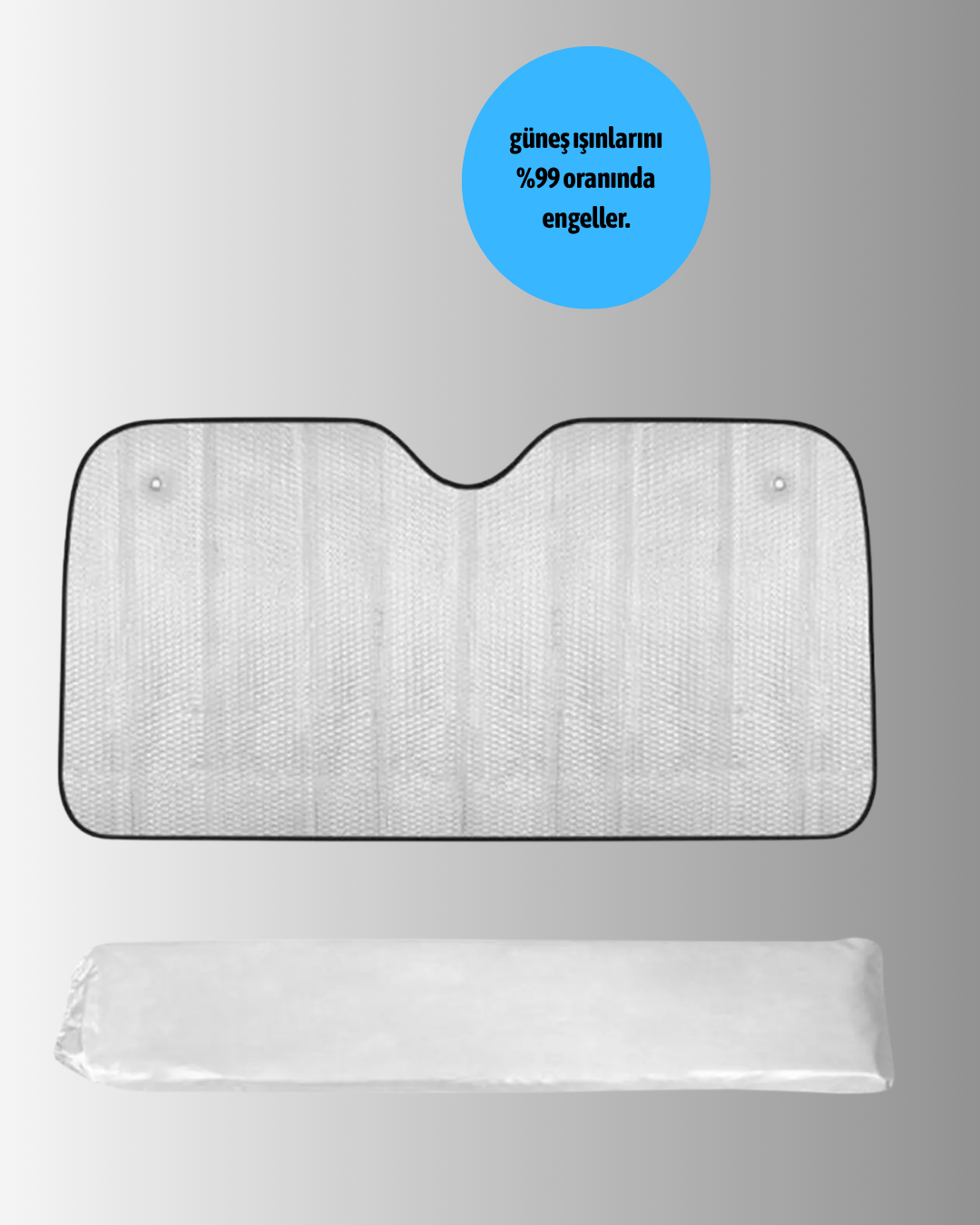 Metalize Reflektör Yüzeyli UV Koruyucu Araç Güneşliği – Serin ve Güvenli Sürüşler İçin - Görsel 2