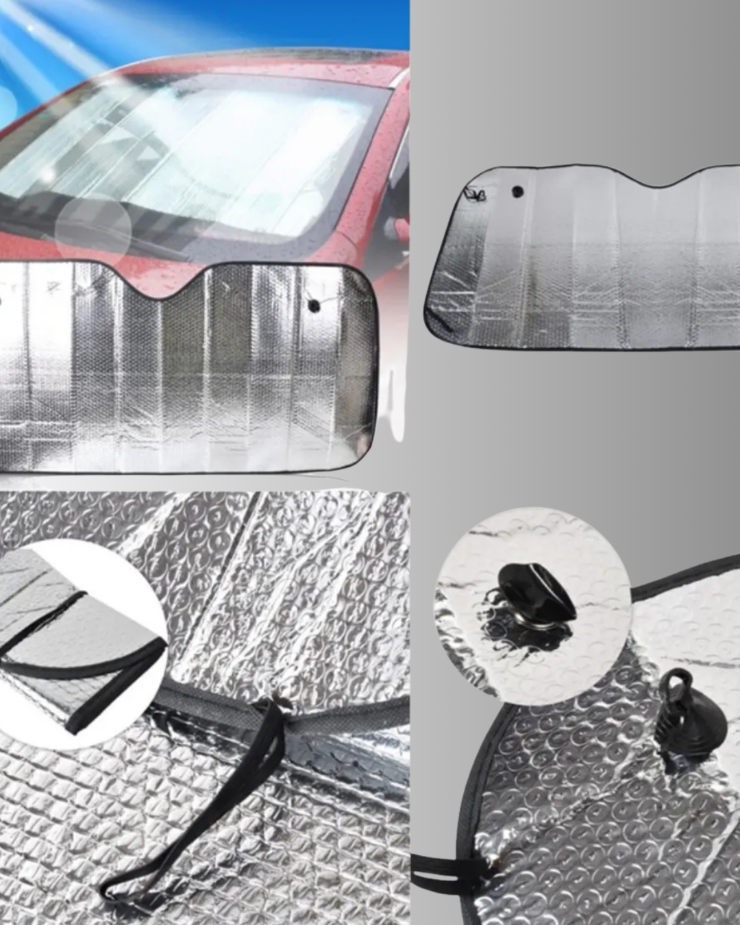 Metalize Reflektör Yüzeyli UV Koruyucu Araç Güneşliği – Serin ve Güvenli Sürüşler İçin - Görsel 5