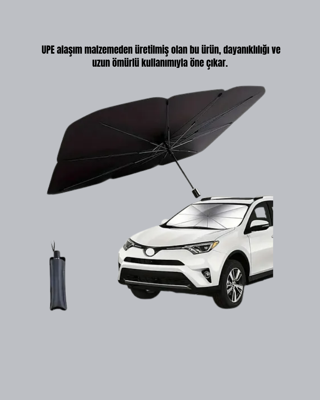 Katlanabilir Oto Güneşlik - 125x65 cm - Görsel 2
