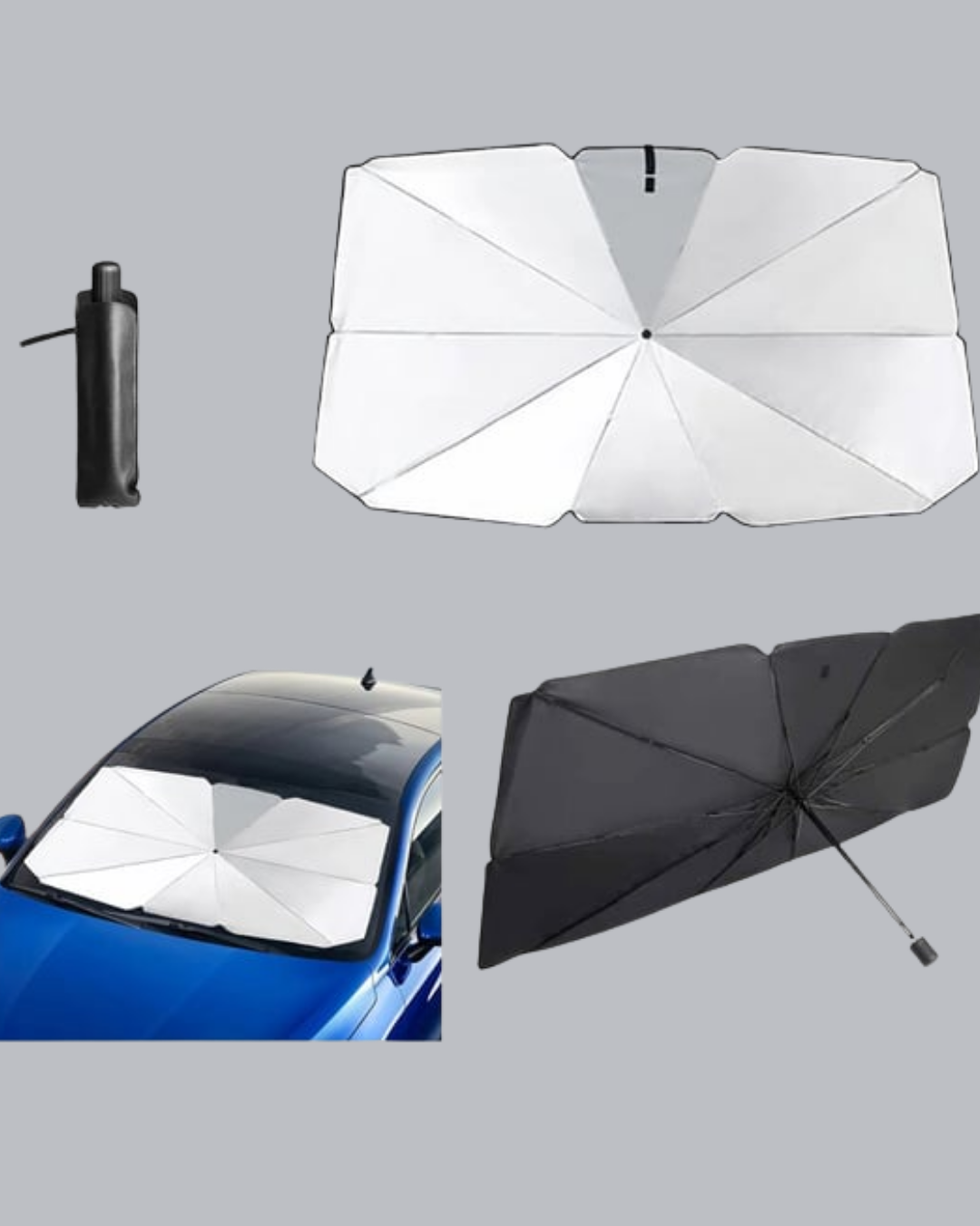 Katlanabilir Oto Güneşlik - 125x65 cm - Görsel 3