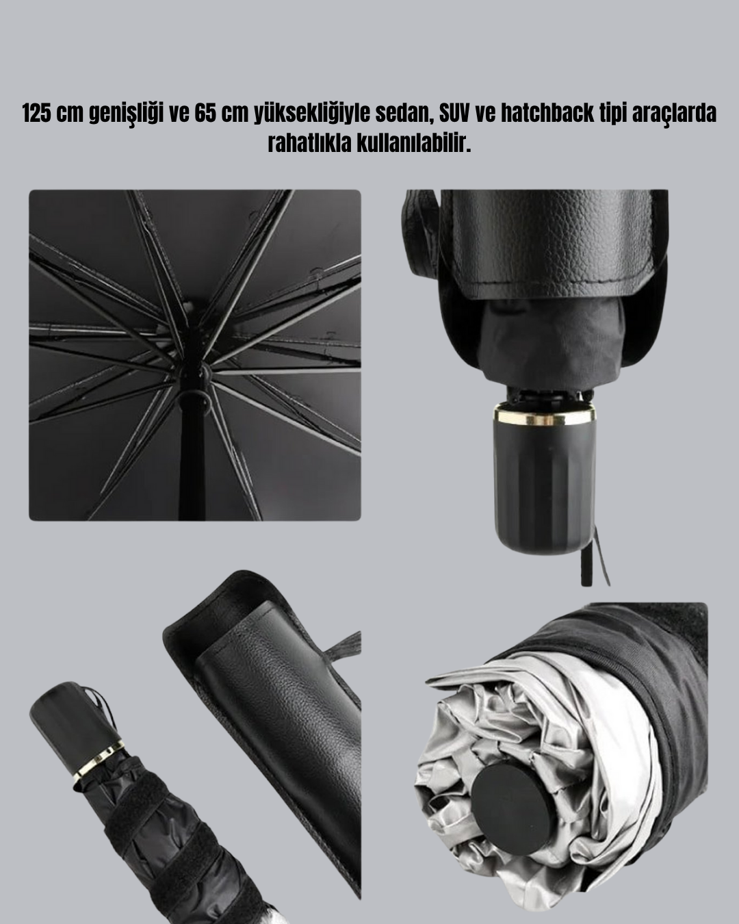 Katlanabilir Oto Güneşlik - 125x65 cm - Görsel 5