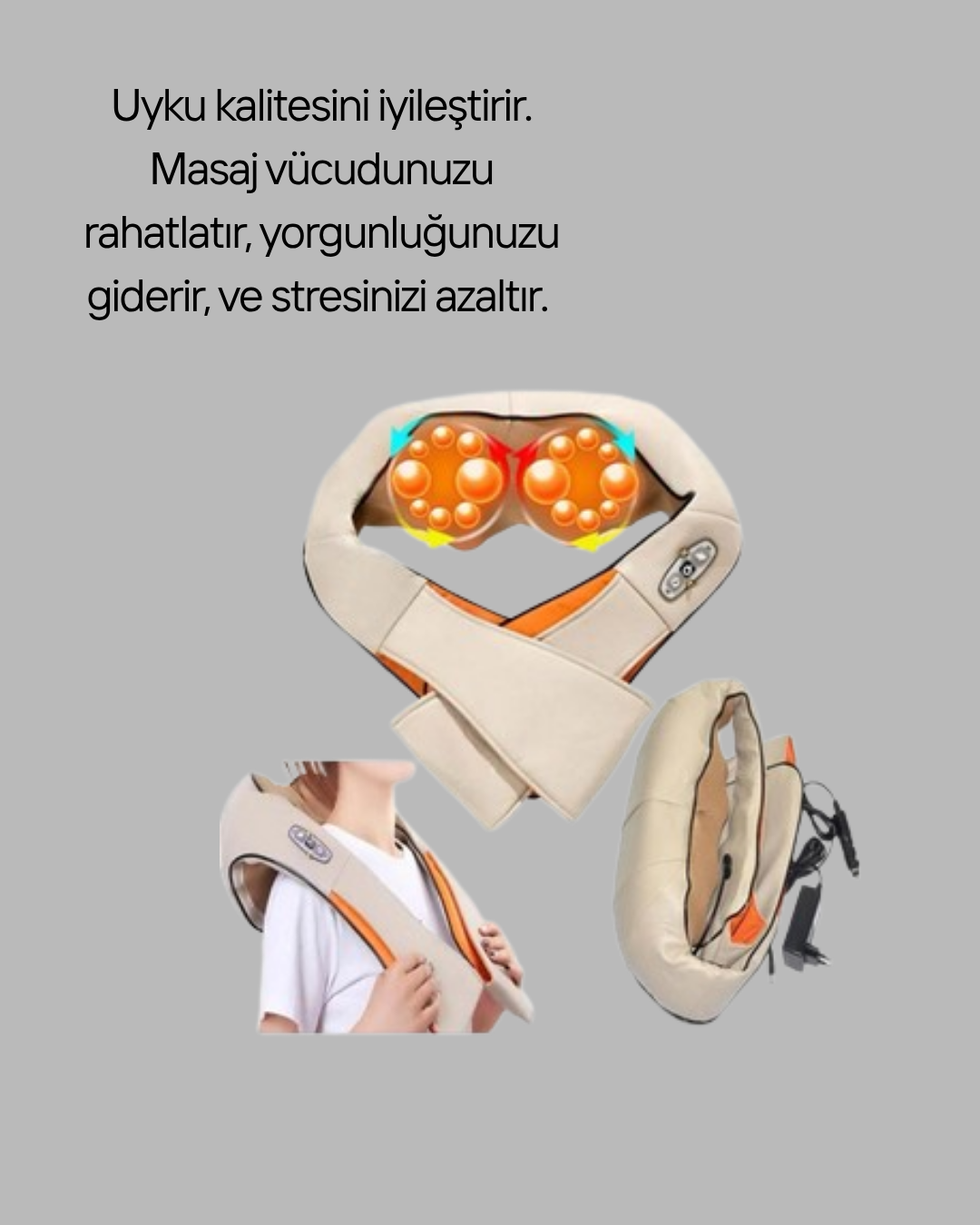 4D Yoğurma Teknolojili Masaj Cihazı-Boyun Omuz için uygun - Görsel 3