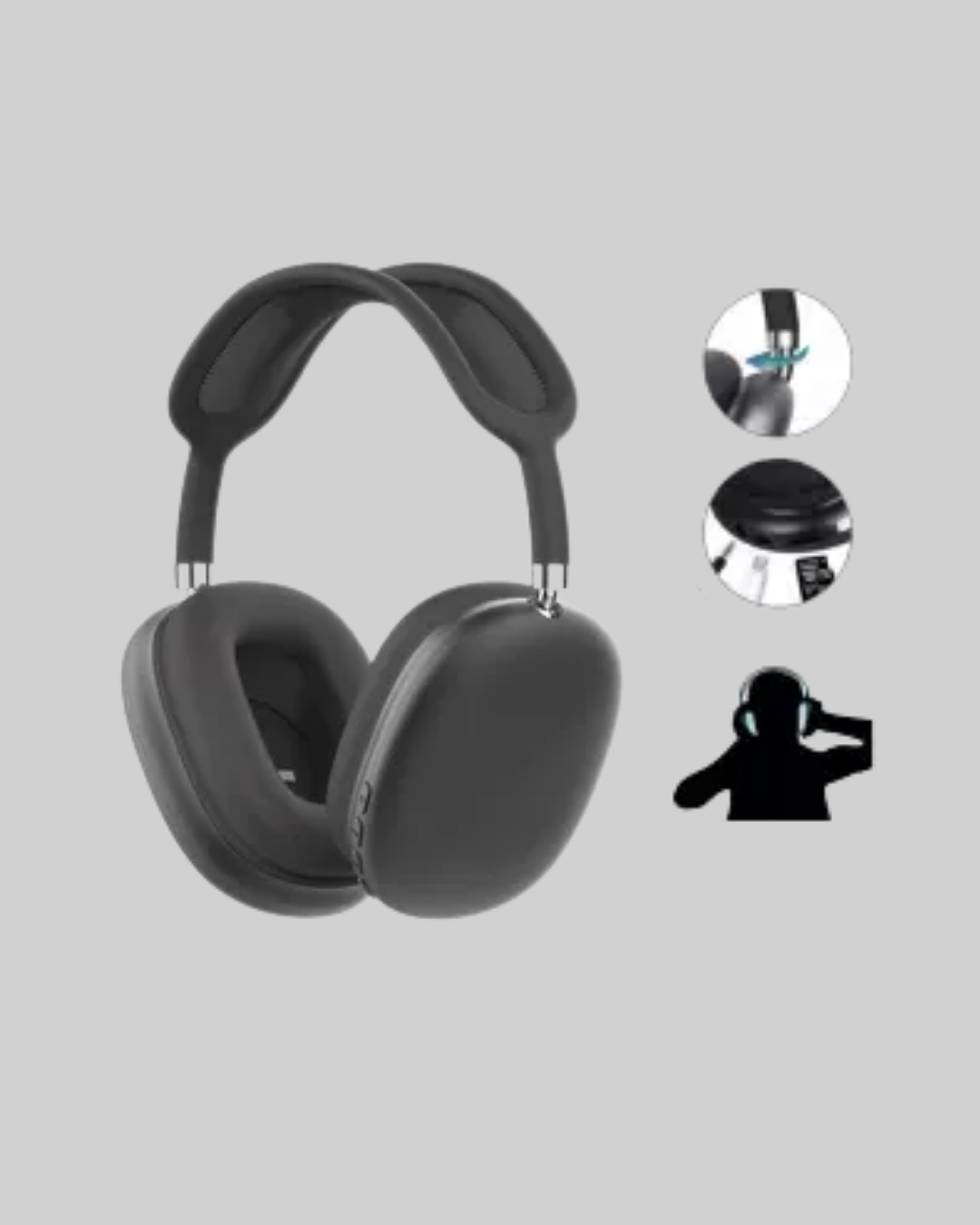 Bluetooth V5.0 Kablosuz Kulak Üstü Kulaklık | Katlanabilir Mikro USB Girişli - Görsel 2