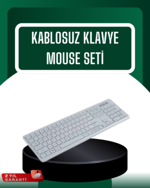USB Alıcılı Kablosuz Klavye Mouse - Geniş Uyumluluk Sessiz Tuşlar