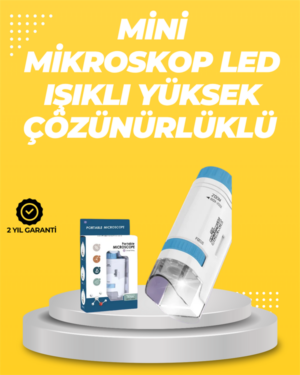 Taşınabilir LED Işıklı Cep Mikroskop – 80X–200X Büyütme