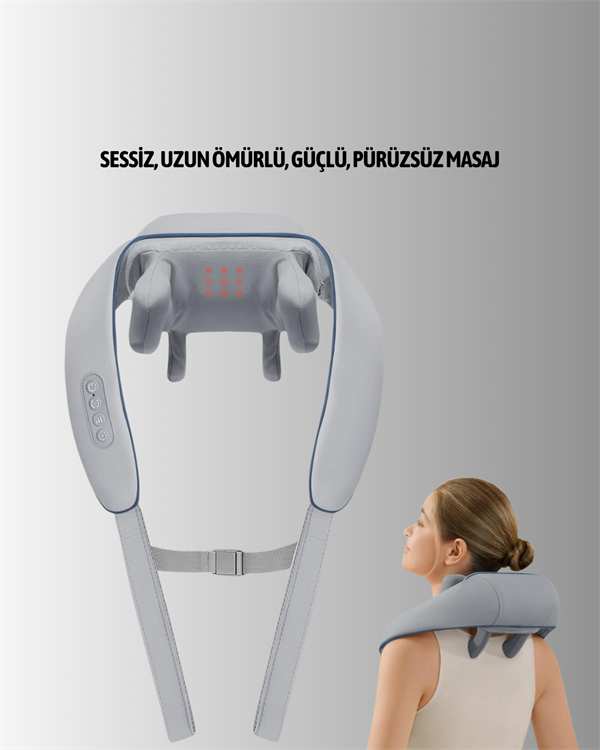 VNB-01 Titreşimli Boyun Masaj Aleti Gri Renk - Görsel 2