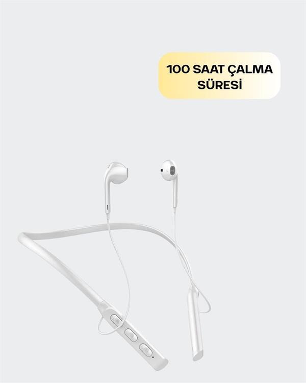 Boyun Askılı Kablosuz Kulaklık – Uzun Süreli Batarya Performansı - Görsel 4